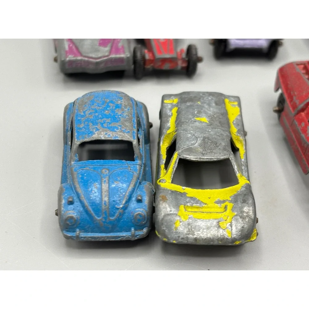 Vtg Tootsietoy Diecast Toy Car Lot 12pc Mixed Brands VW Mercedes Racing